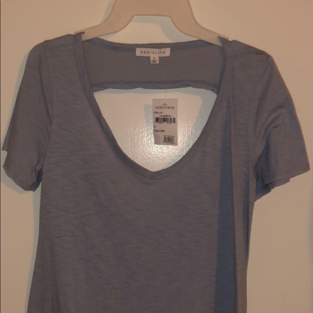 Short Sleeve Open Back Top